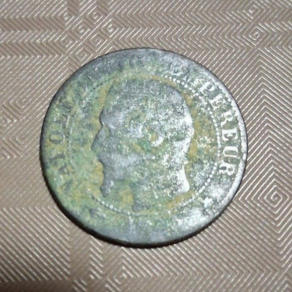 Francaise, Napoleon 3-5 centines 1855 BB. Bodemvondst, Verzenden, Frankrijk, 5 cent, Losse munt
