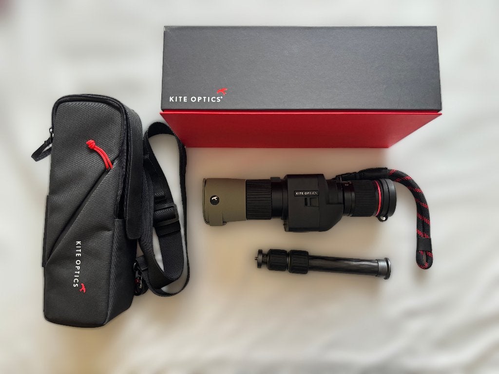Spottingscope Kite APC gestabiliseerde 17x35 telescoop, Ophalen, Zo goed als nieuw, Minder dan 80 mm