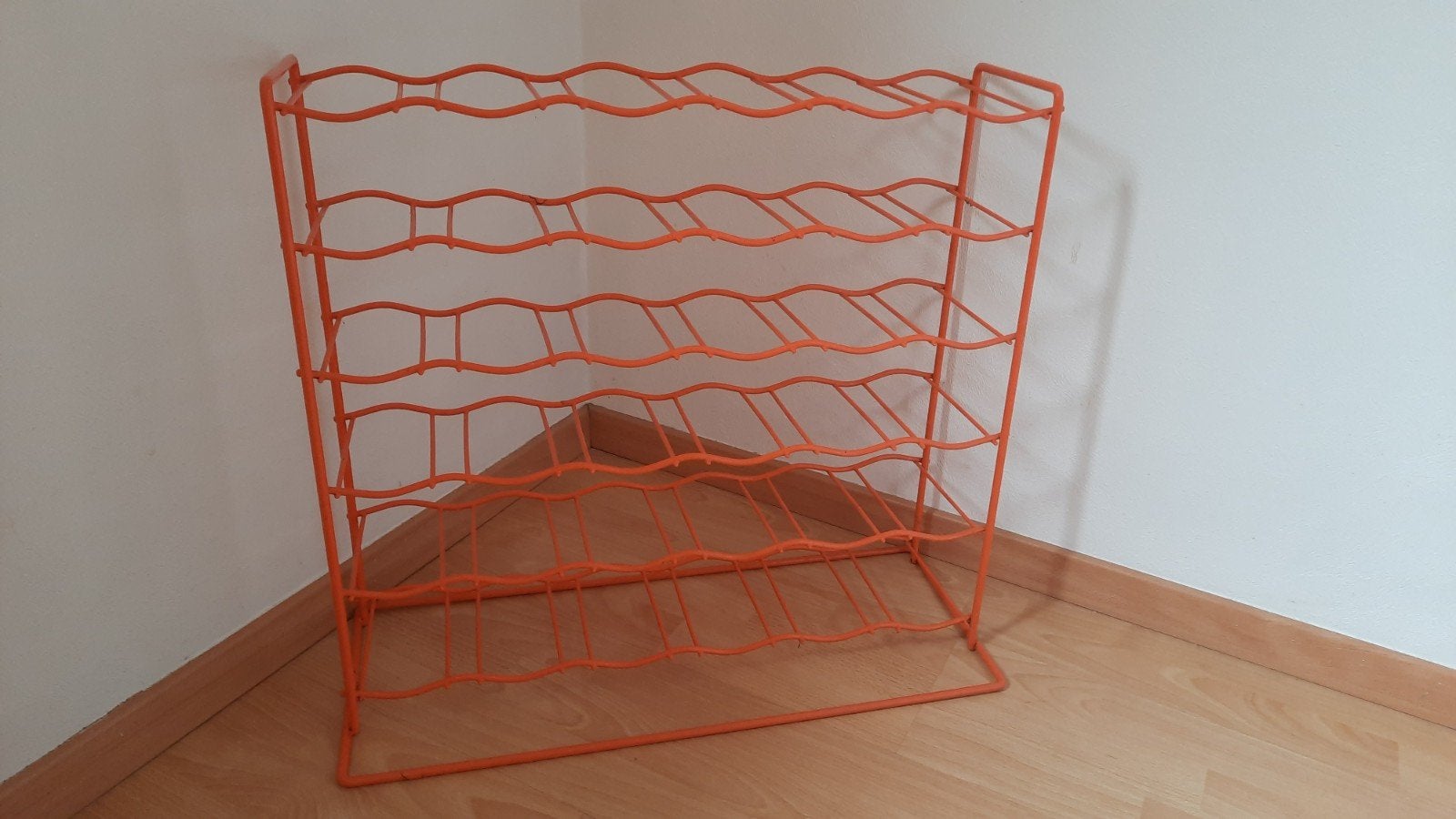 Vintage oranje wijnrekje jaren 70, Maison & Meubles, Accessoires pour la Maison | Porte-bouteilles, Enlèvement