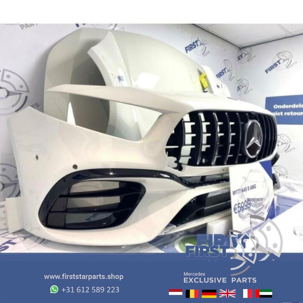 2021 W177 V177 A45S A45 A KLASSE AMG VOORKOP WIT GT 2018-202, Gebruikt, -, Voor, Ophalen of Verzenden