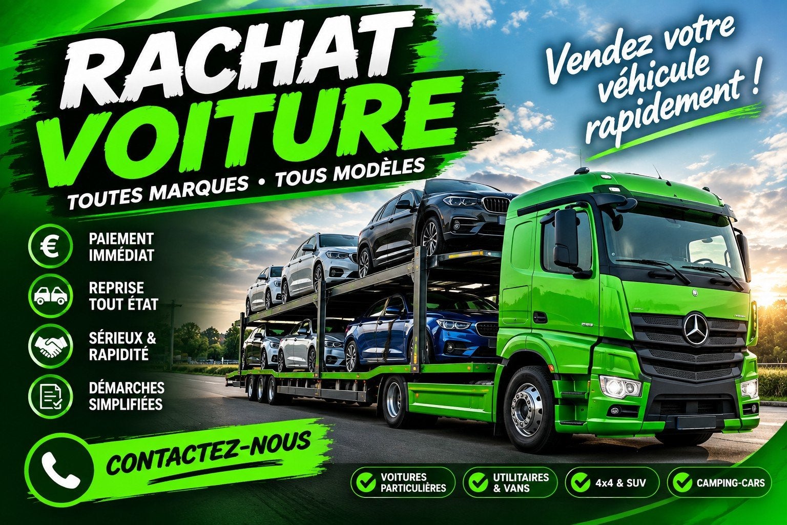 ! Achat Auto En Panne Accidentée Moteur HS Import Export !!, Envoi