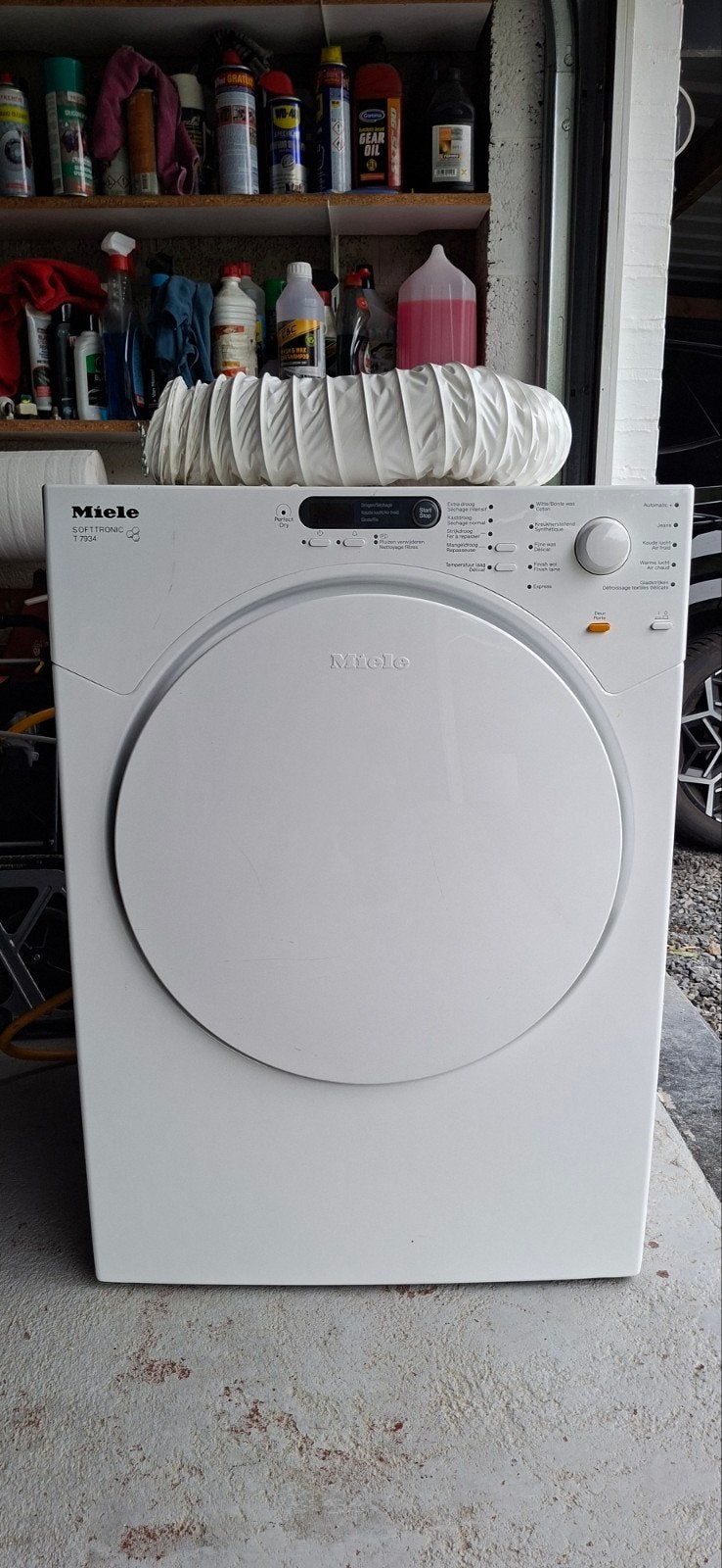 Miele wasdroger, Ophalen