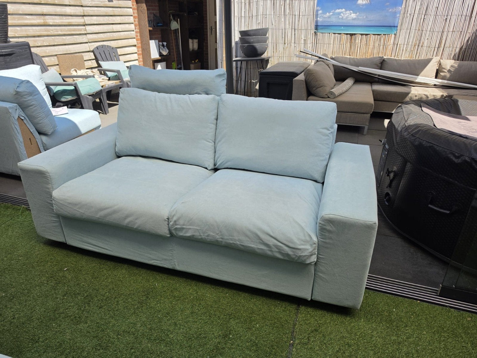 Ikea vimle bank met poef, Enlèvement, Comme neuf, Tissus