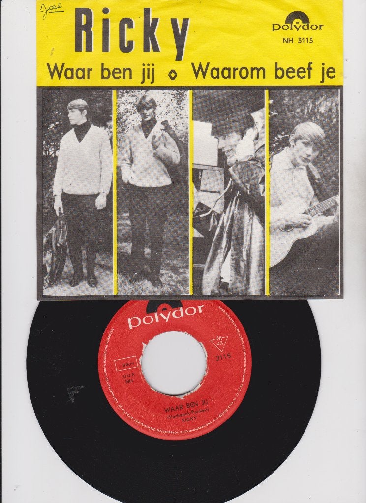 Ricky  (Rik Verbeeck) – Waar Ben Jij   1964, Cd's en Dvd's, Gebruikt, 10 inch, Ophalen of Verzenden, Fotohoes