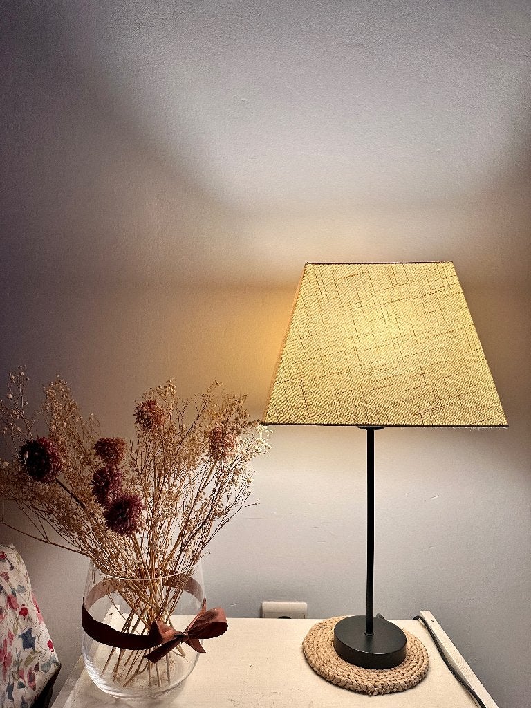 Ensemble de 2 lampes de table avec abat-jour en tissu -beige, Beige, 55 cm, Comme neuf, Scandinave