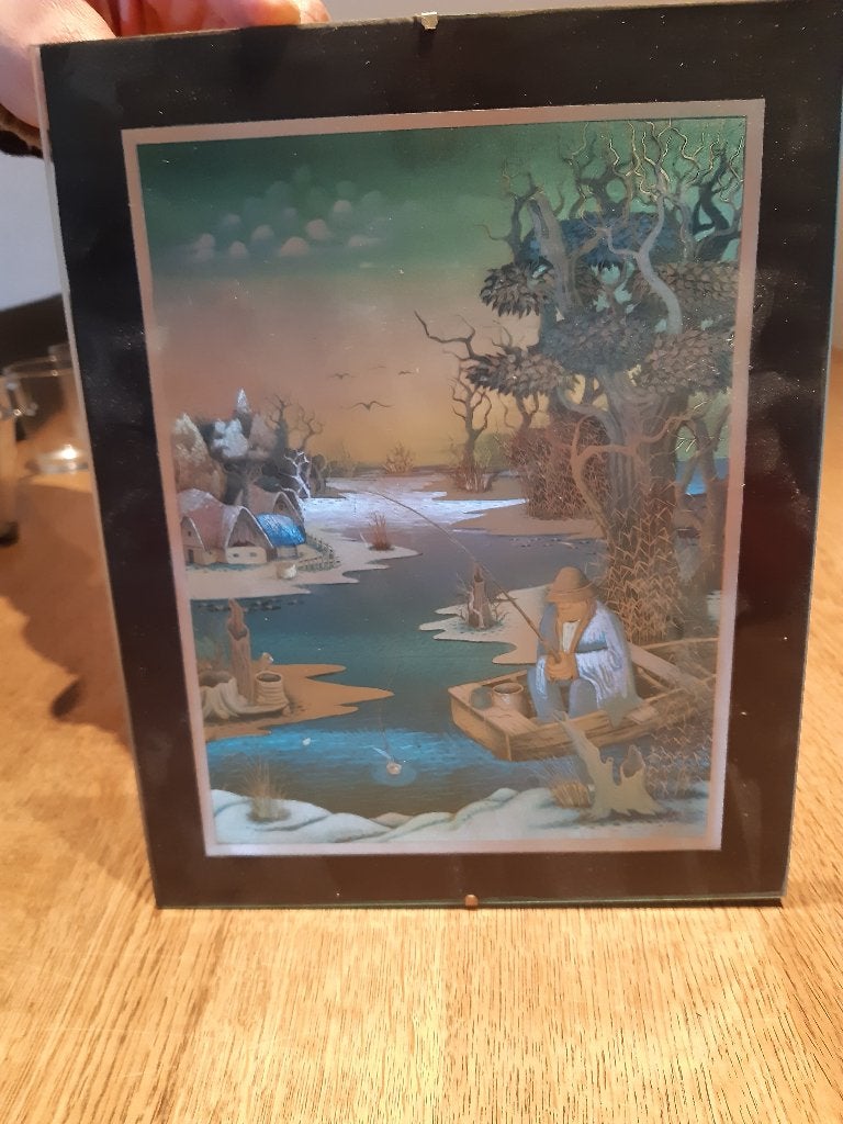 schilderij visser, Antiquités & Art, Enlèvement ou Envoi, Autres sujets