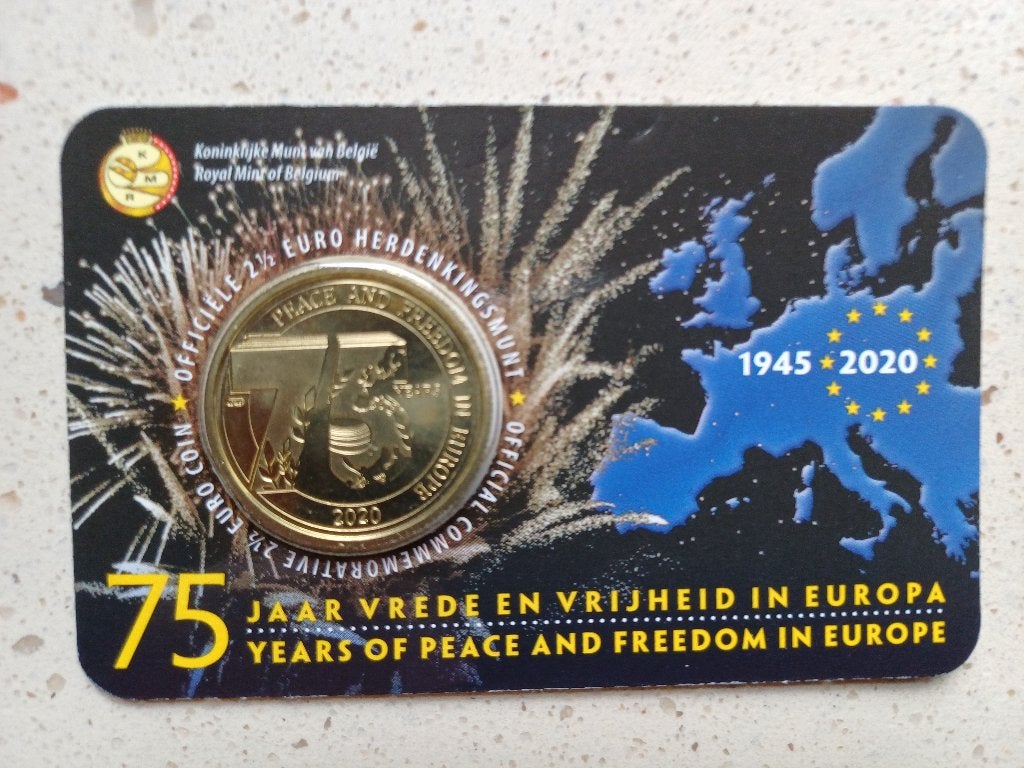 2 1/2 € 75 jaar Vrede en Vrijheid in  Europa (coincard), Ophalen of Verzenden, Losse munt
