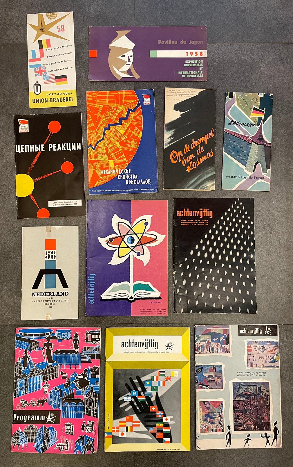 Lot brochures Expo 58 (x12), Verzamelen, Ophalen of Verzenden