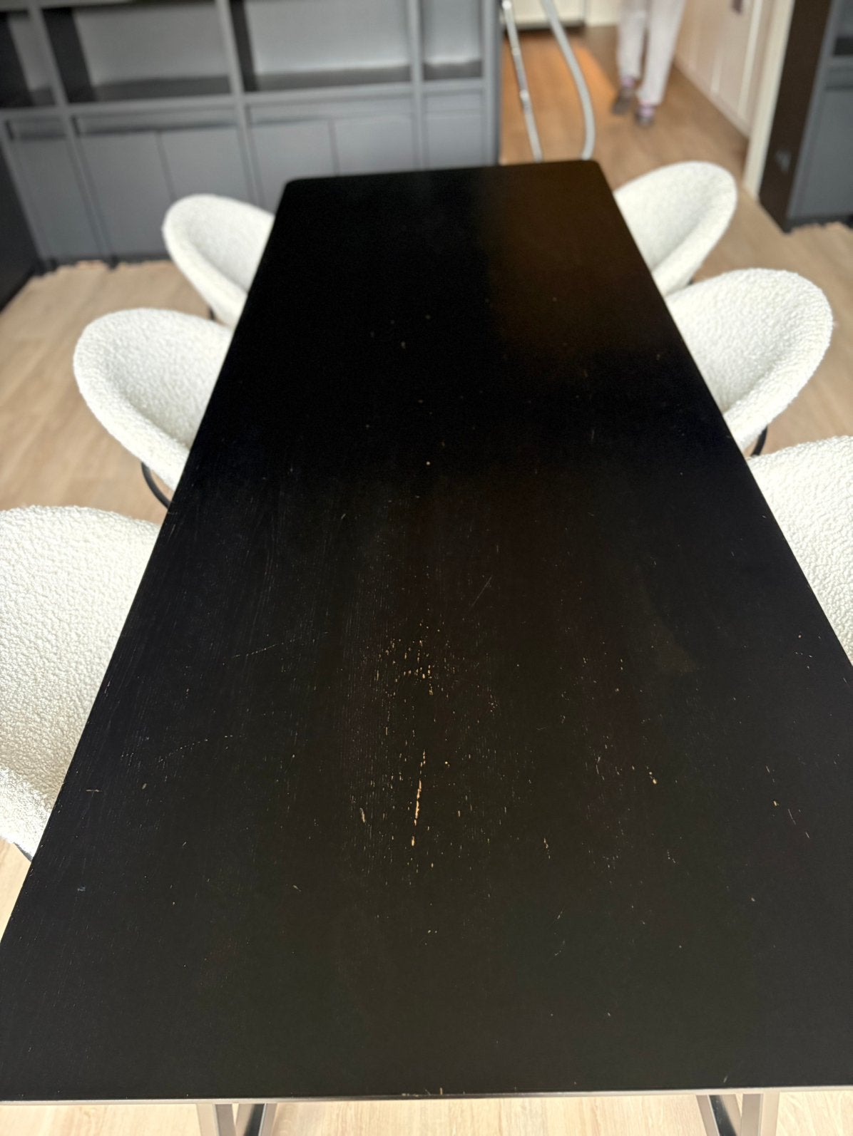Zwarte eettafel juntoo, Enlèvement, Utilisé, 50 à 100 cm, Modern