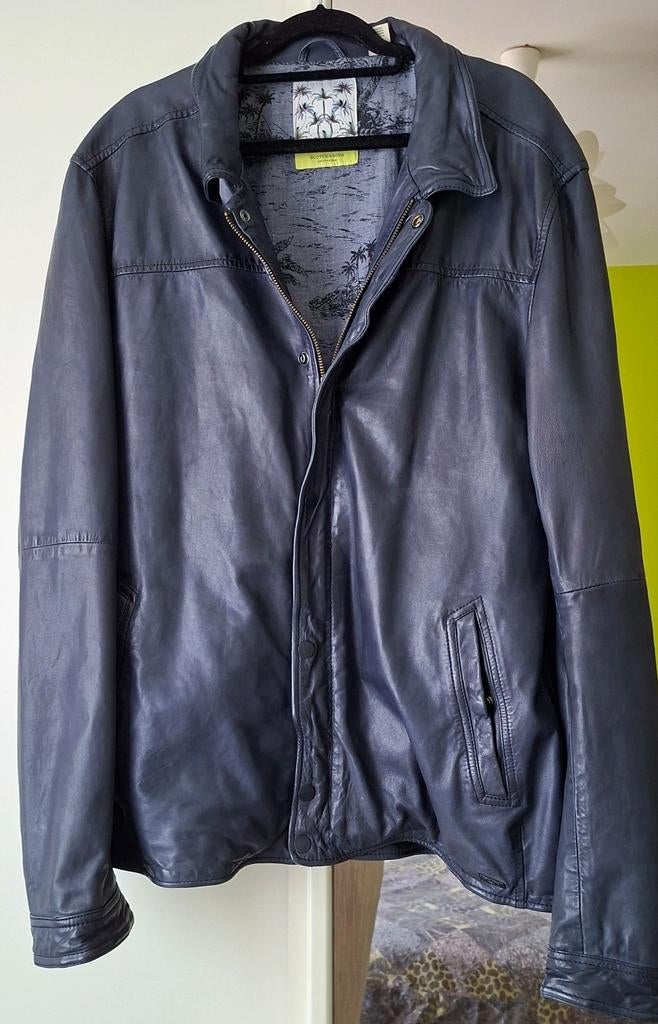 Lederen herenvest, amper gedragen, Scotch and Soda, maat XL, Kleding | Heren, Jassen | Zomer, Maat 52/54 (L), Blauw, Scotch and Soda