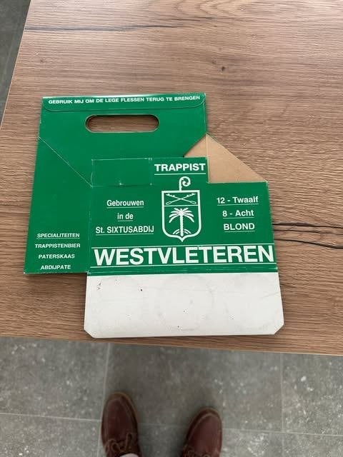 Trappist Westvleteren 6 flessen draag karton, Collections, Marques de bière, Enlèvement ou Envoi, Utilisé, Autres types, Autres marques