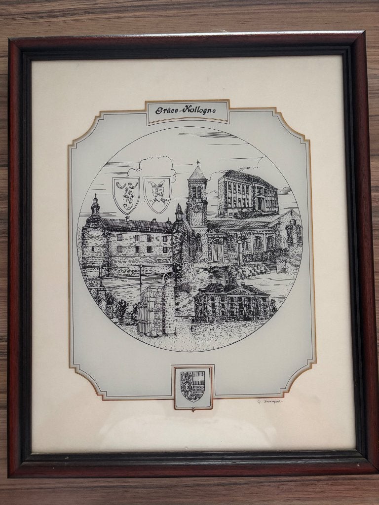 Gravure sur verre, Antiek en Kunst, Ophalen, Cartografie, Gravure, Genummerd