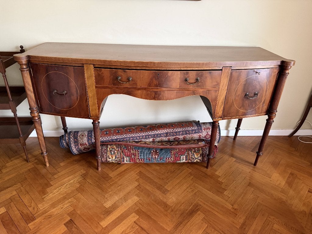 Groot neoklassiek mahoniehouten dressoir in Sheraton-stijl, Ophalen