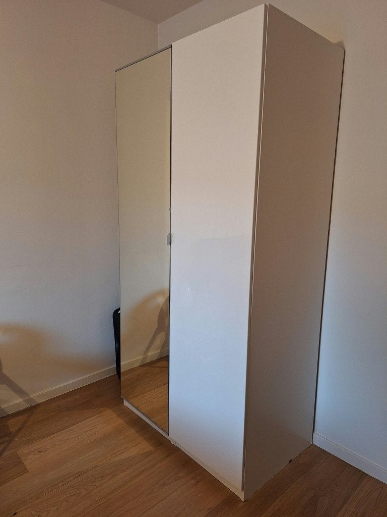Ikea Pax kast 100cm x 200 cm wit spiegeldeur, Ophalen, Overige materialen, Gebruikt, 100 tot 150 cm