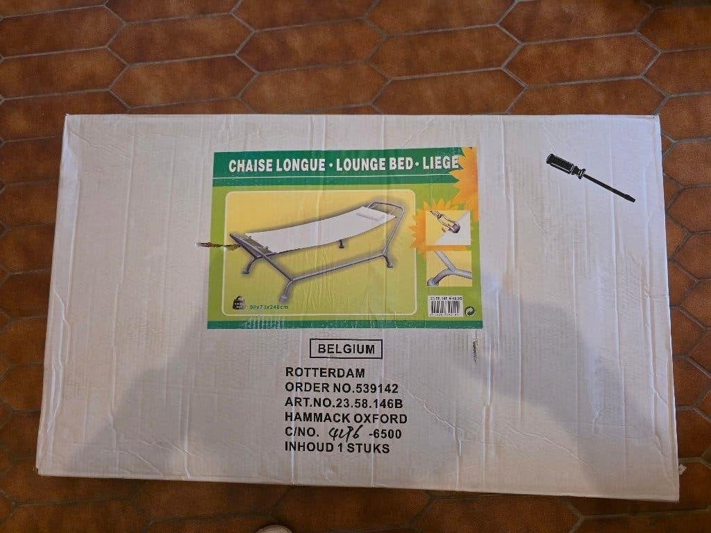 Chaise longue / hamac – Neuf en carton, Jardin & Terrasse, Enlèvement, Neuf