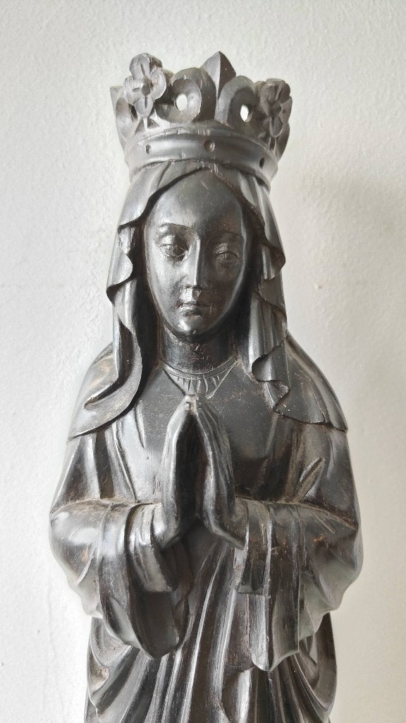Zwart Maria beeld in hout, Antiek en Kunst, Ophalen of Verzenden
