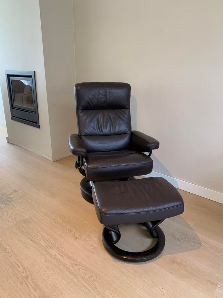 Stressless Consul relax fauteuil, Enlèvement, Utilisé, Cuir, Moins de 75 cm