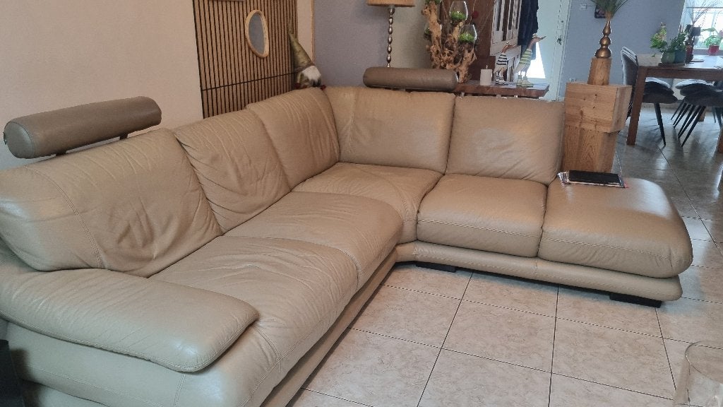 Salon cuir en coin château d'ax, Maison & Meubles, Enlèvement, Utilisé, Cuir
