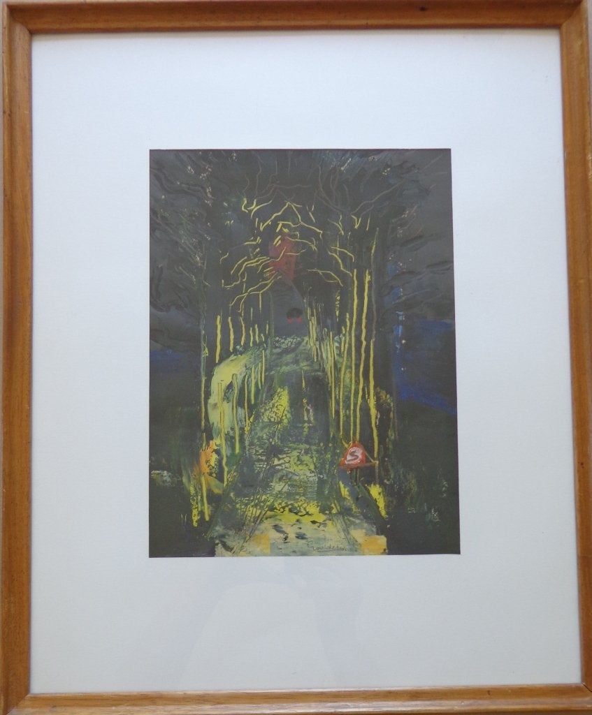 JACK GODDERIS / DONKERE STRAAT / OLIEVERF / 58x48cm / KADER, Enlèvement ou Envoi