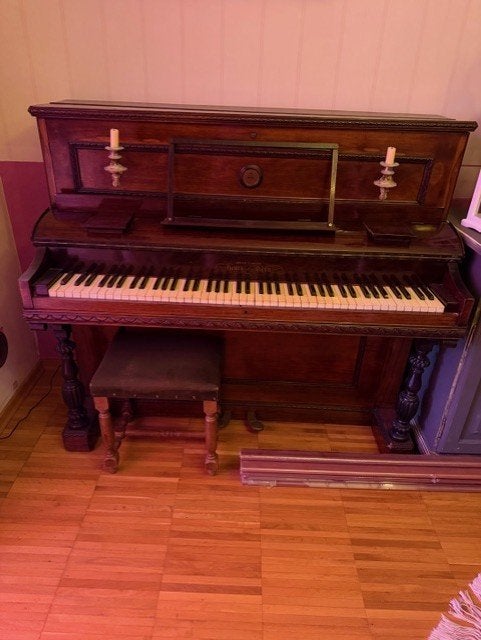 piano, Muziek en Instrumenten, Ophalen, Gebruikt, Bruin, Piano