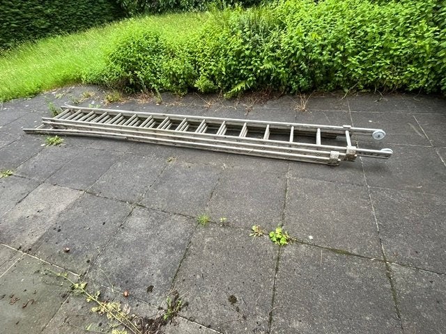 3 Delige ladder, Doe-het-zelf en Bouw, Ladders en Trappen, Gebruikt, Ladder, 4 meter of meer, Opvouwbaar of Inschuifbaar, Ophalen