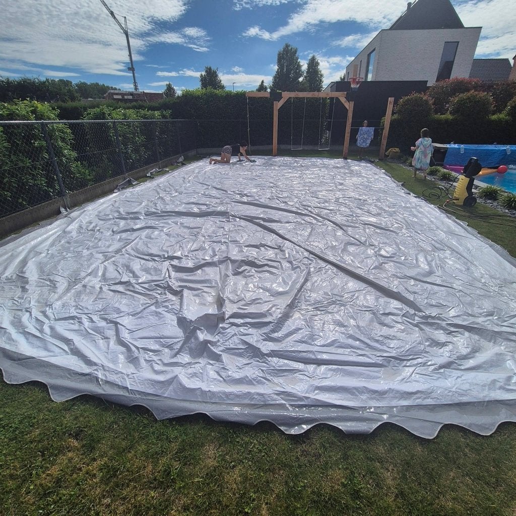 Grote partytent 6mx10m grey/white, Ophalen, Partytent, 6 meter of meer, Zo goed als nieuw