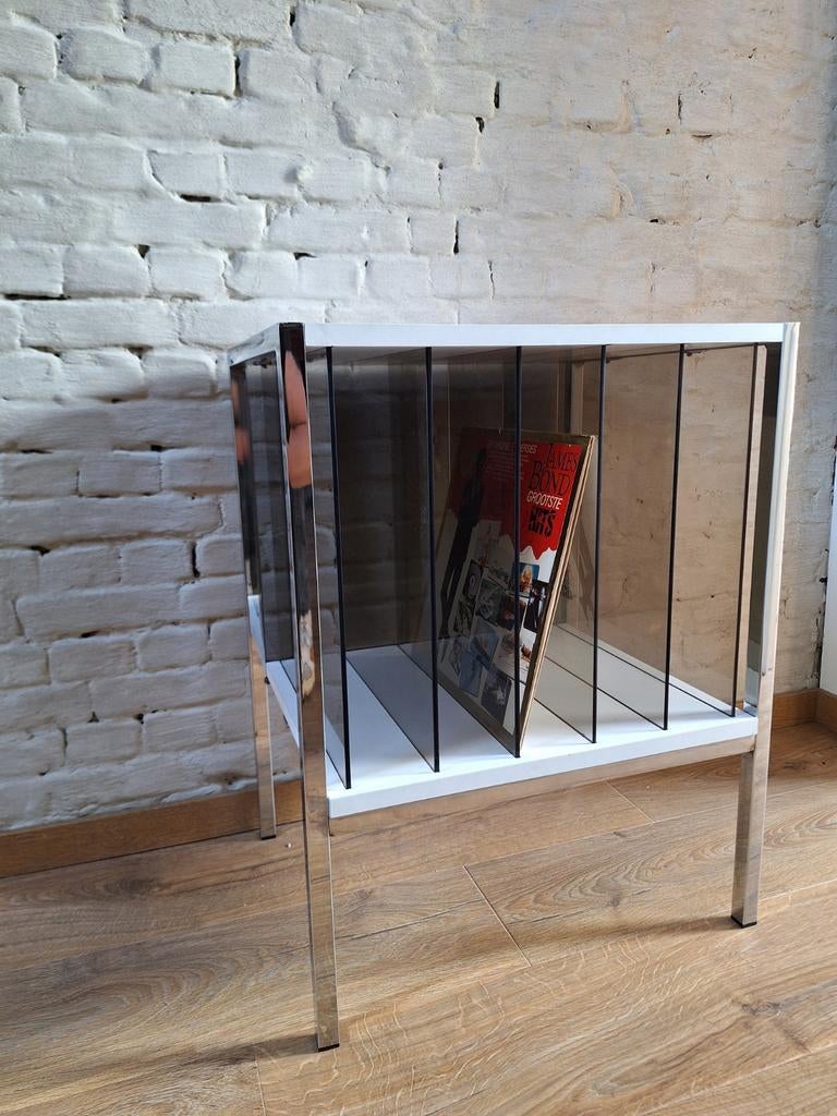 Zeldzaam Belgo Chrom Vinyl Meubel – Jaren '70, Huis en Inrichting, Ophalen