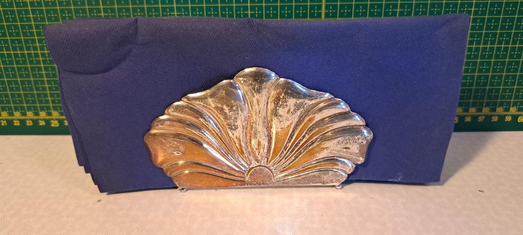 Art Deco servettenhouder, Frankrijk ca. 1930, verzilverd, Antiek en Kunst, Ophalen of Verzenden, Zilver