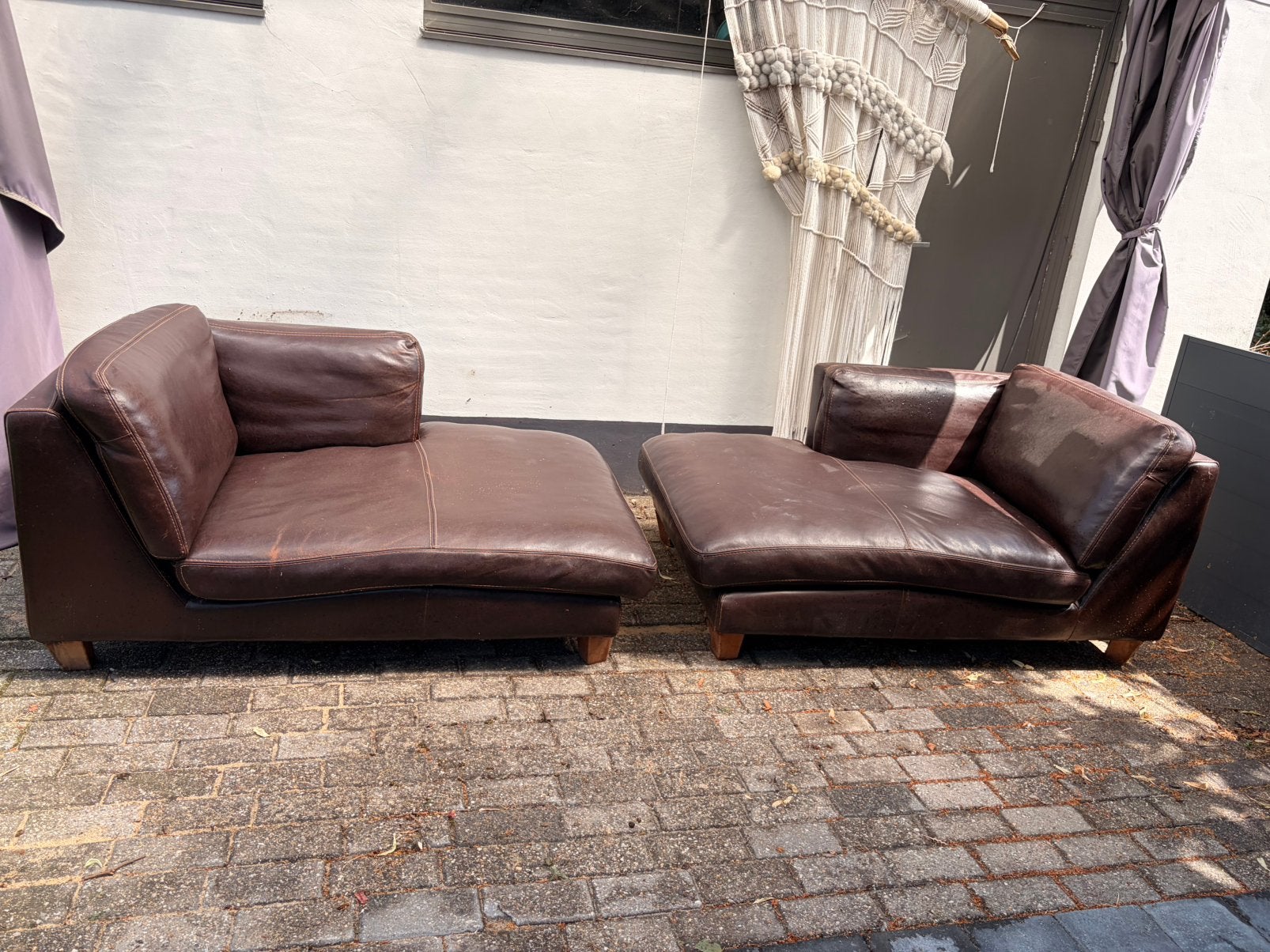2 Loungebanken L 150 x D 100 x H 80 cm, Ophalen, Gebruikt