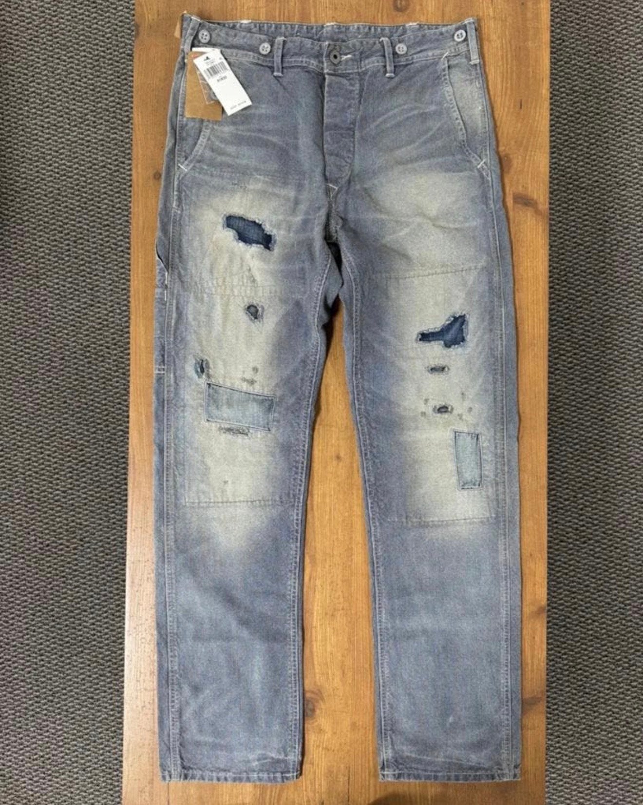Ralph Lauren RRL Engineer Fit Repaired Carpenter W28-L32, Kleding | Heren, Ophalen of Verzenden, Nieuw, Blauw, W32 (confectie 46) of kleiner