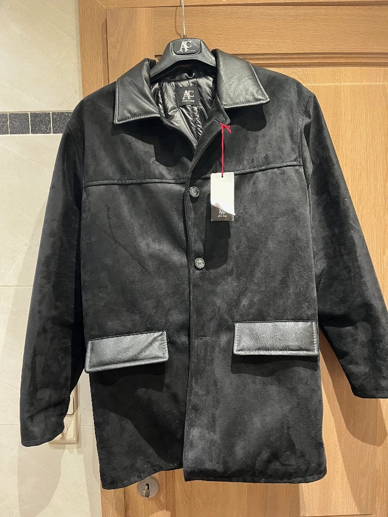 Mooie donker blauwe Nubuck winterjas voor heren Maat (X)L, Kleding | Heren, Ophalen of Verzenden, Nieuw, Maat 52/54 (L), Blauw