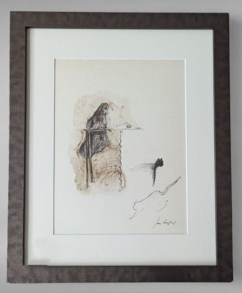 Gemengde techniek op papier, gesigneerd Jan Burssens, Antiek en Kunst, Kunst | Tekeningen en Fotografie, Ophalen, Gemengde techniek