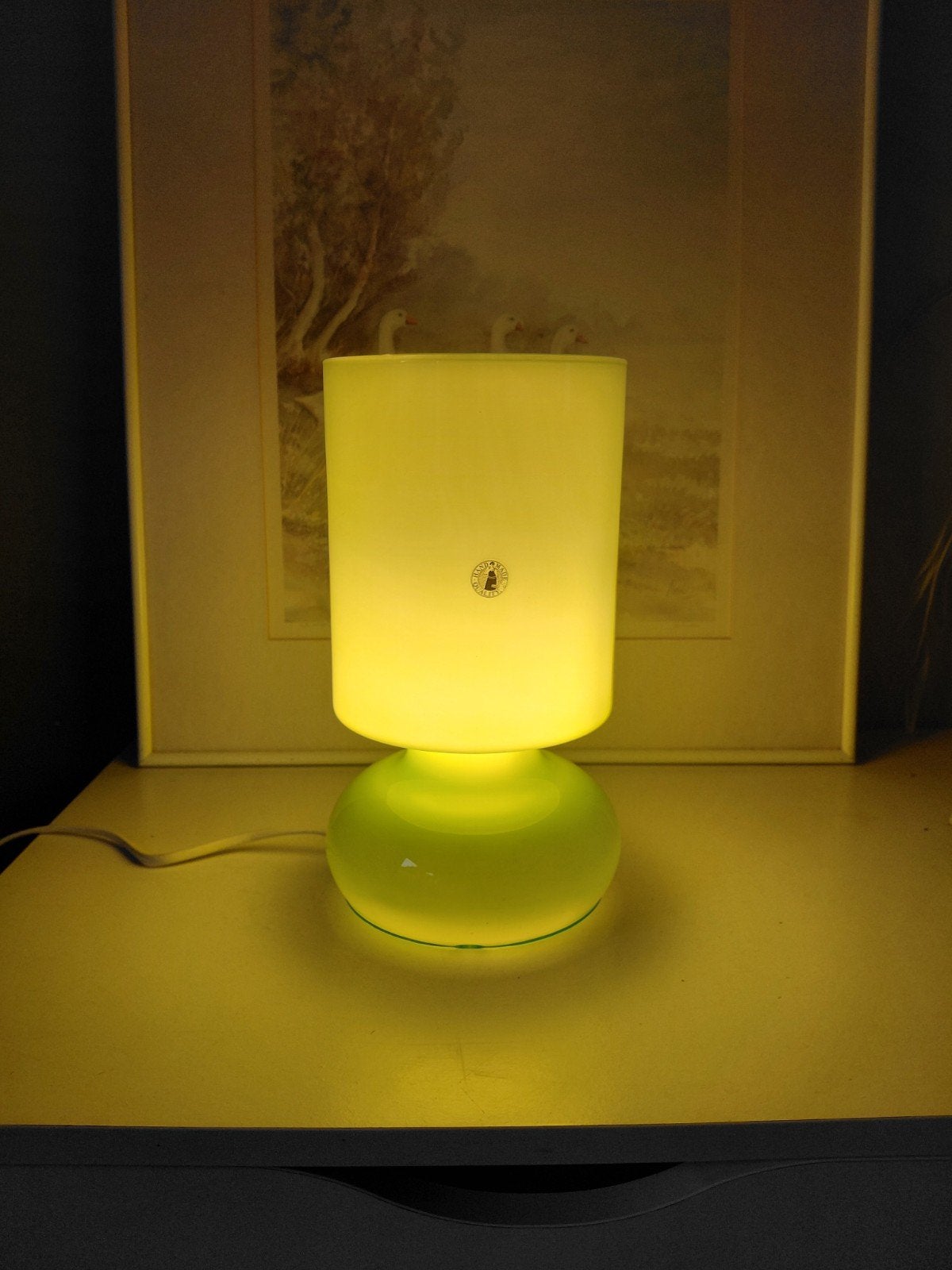 Lampe de table IKEA Lykta en verre vert, source de lumière i, Vert, Vintage, Comme neuf, Verre