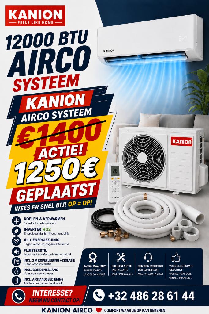 Nouvelle climatisation installée ! ! ! prix promotionnel, Neuf, 60 à 100 m³, Climatisation murale, Classe énergétique A ou plus économe