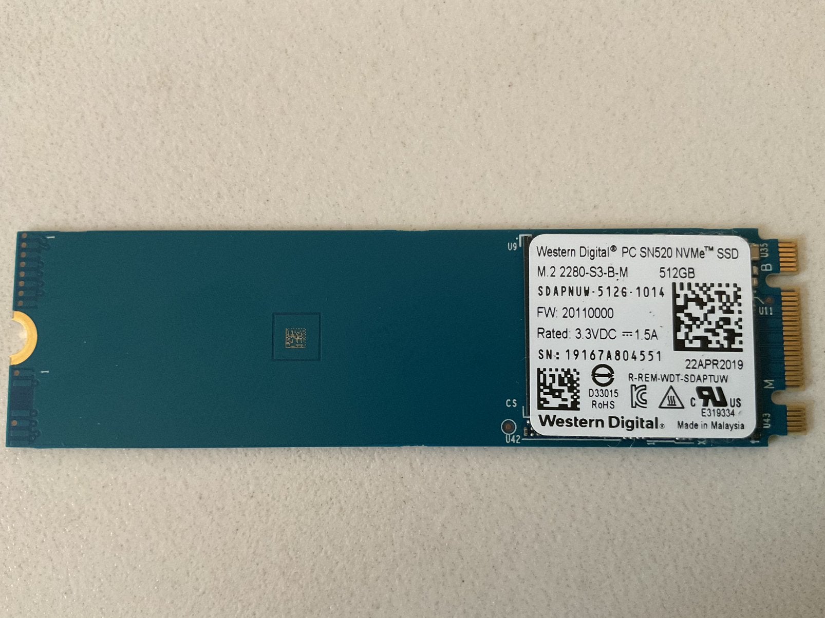 512GB SSD Western Digital, Ophalen of Verzenden, Zo goed als nieuw, SSD