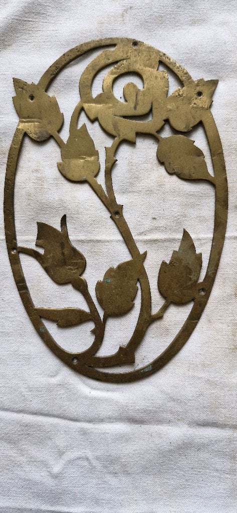 Oude kleine koperen rozet, hoogte 18 cm, Antiek en Kunst, Verzenden
