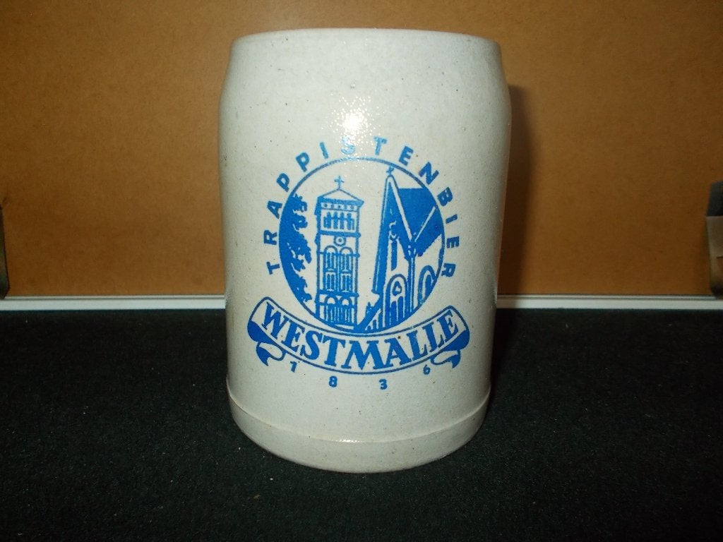 WESTMALLE Trappistenbier - grijze stenen bierpot 50cl, Ophalen, Gebruikt, Pul(len), Overige merken