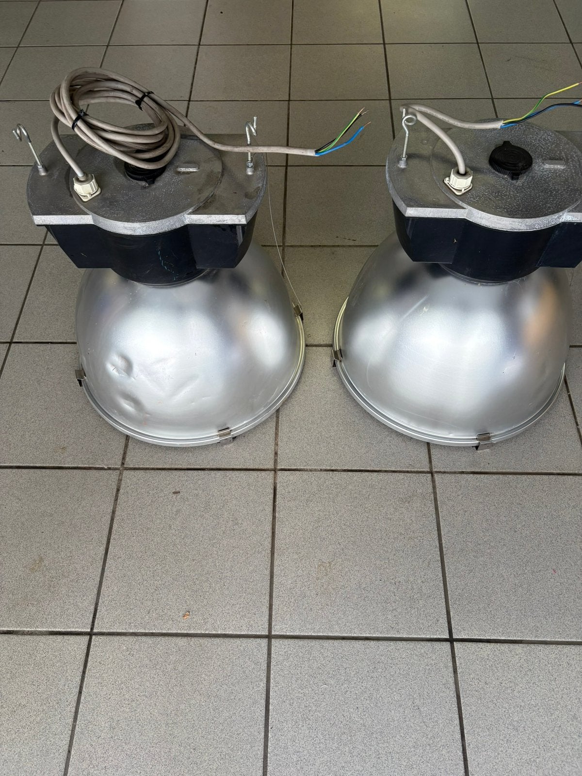 Industriële verlichting hanglamp, Ophalen, Gebruikt, Metaal, Industrieel