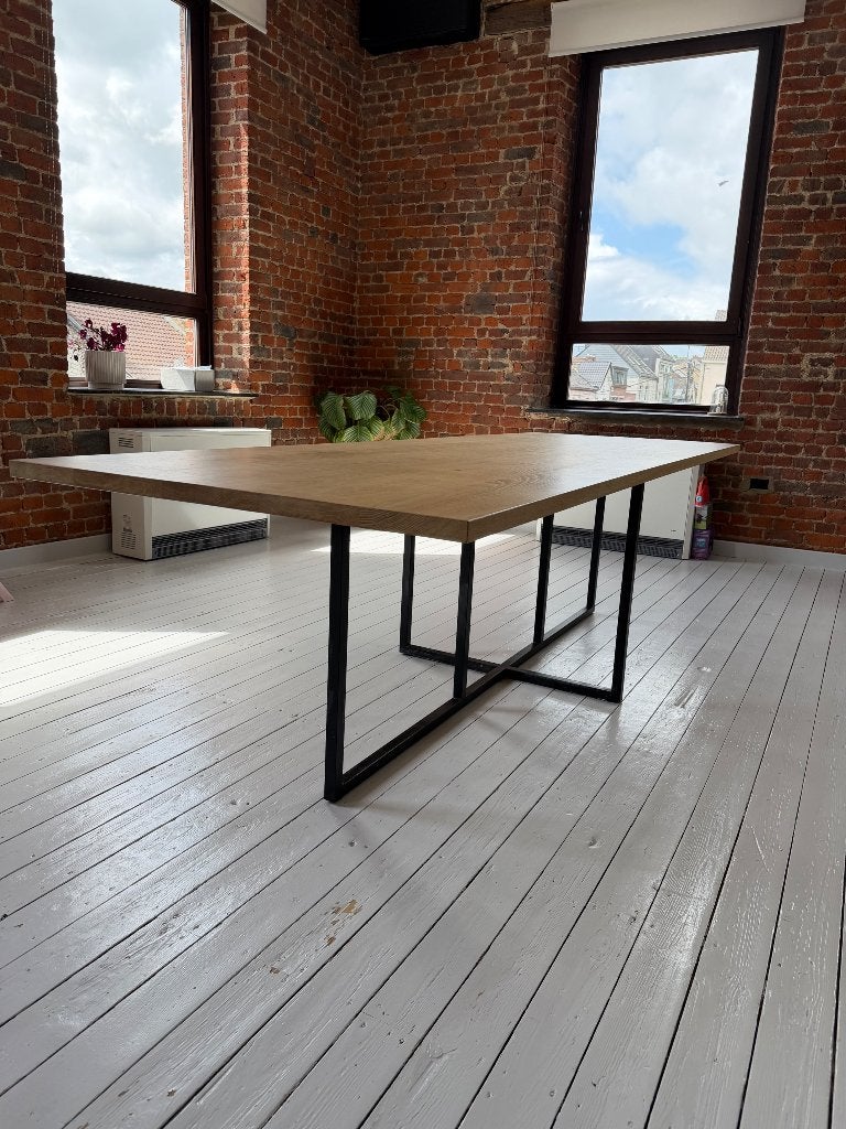 Table en Chêne massif Wood Lo, Ophalen, Eikenhout, 200 cm of meer, 50 tot 100 cm