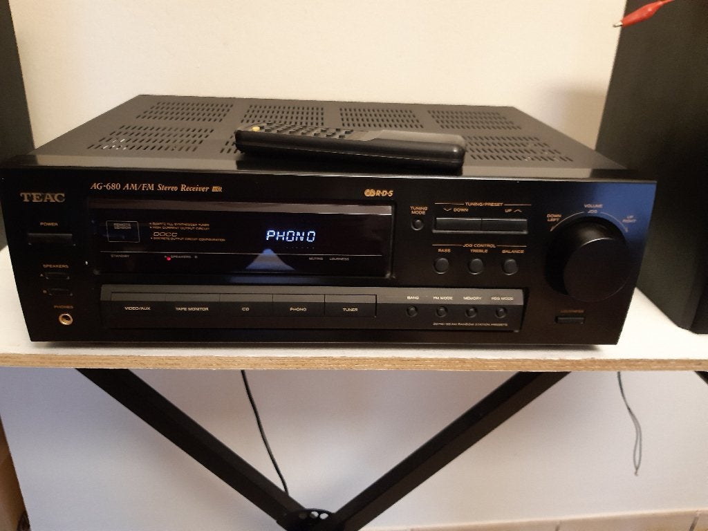 Teac AG-680 receiver, phono, afstandbediening, waarborg, Ophalen, Gebruikt, Stereo, 60 tot 120 watt