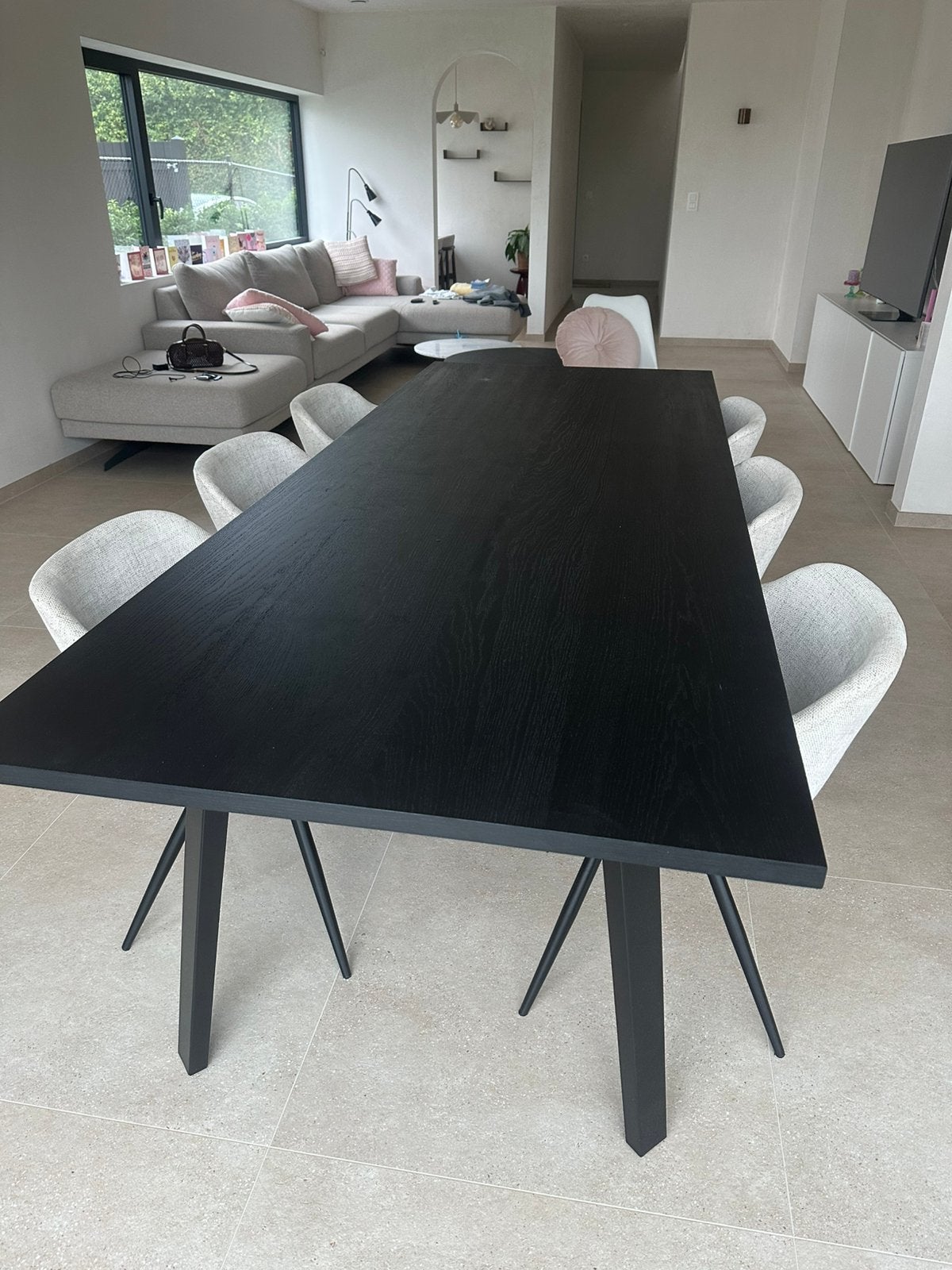 Eettafel te koop, Huis en Inrichting, Ophalen, Overige materialen, Gebruikt, 200 cm of meer