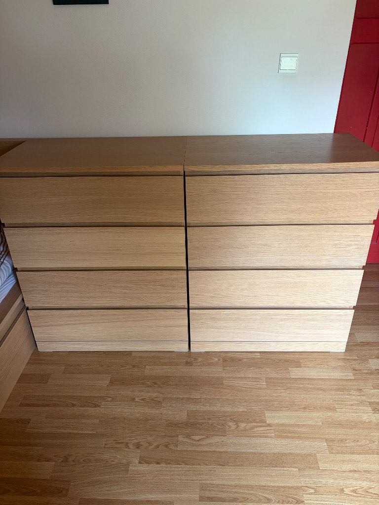2 Étagères Ikea Malm Beige Clair, Maison & Meubles, 3 ou 4 tiroirs, 25 à 50 cm, Comme neuf, Enlèvement