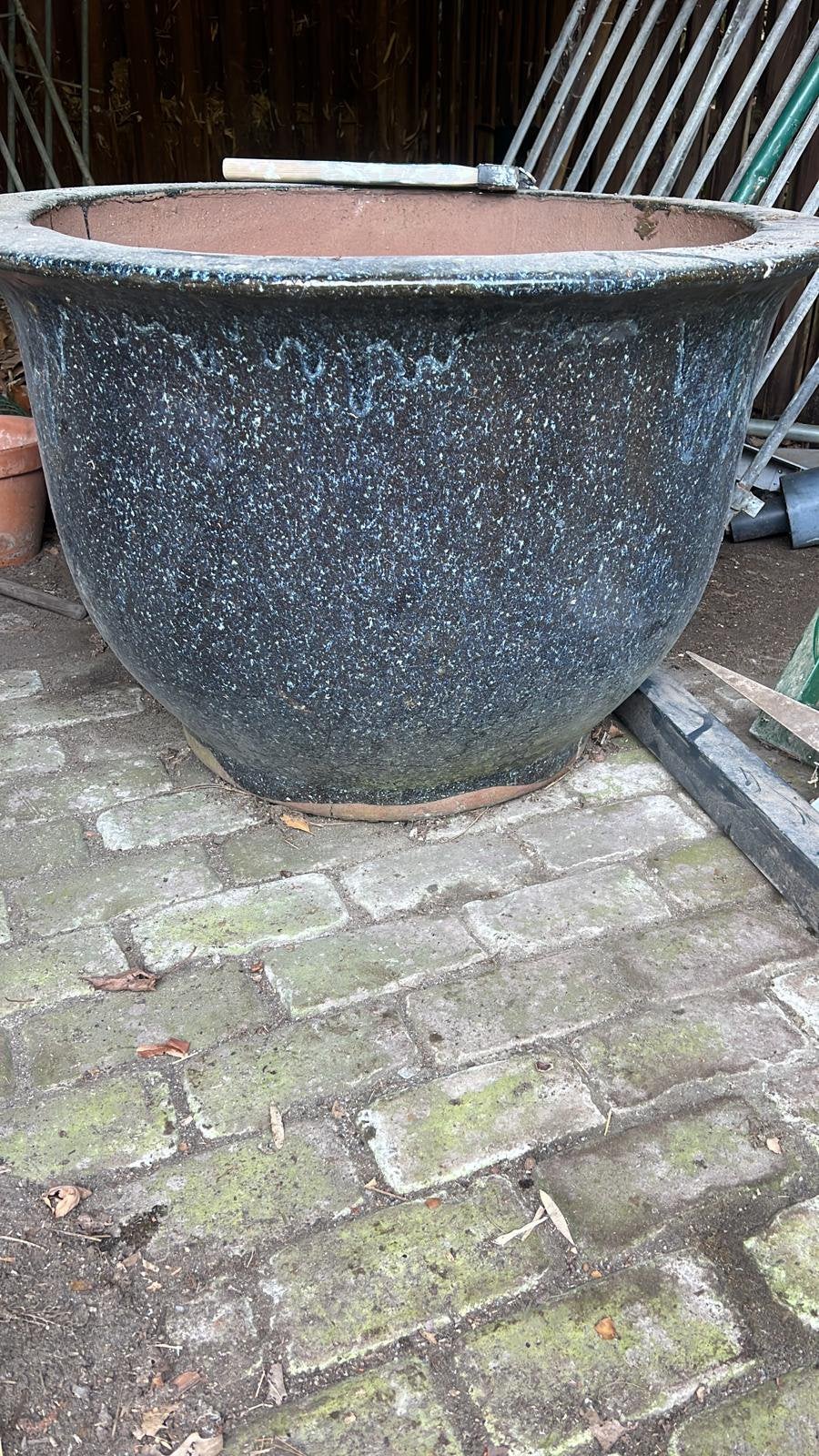 Grote geglazuurde bloempot, Ophalen, Zo goed als nieuw