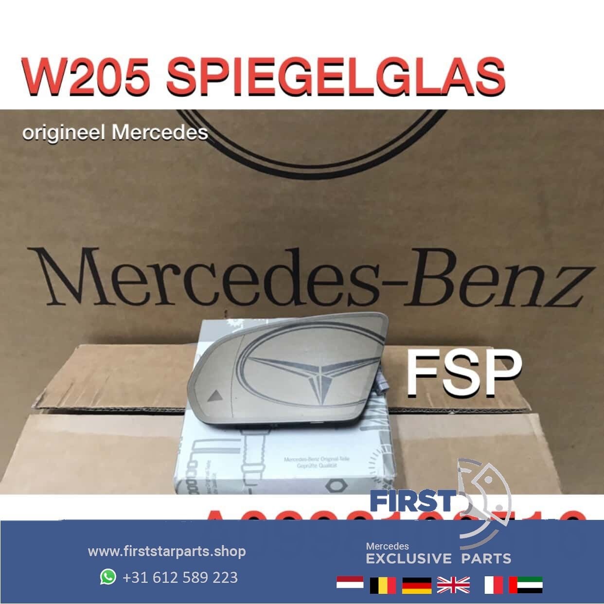 A0998100516 W205 C205 W253 BUITENSPIEGEL GLAS LINKS SPIEGEL