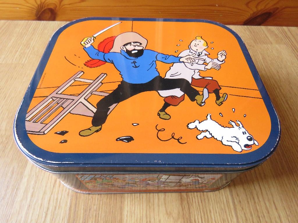 Tintin boite métallique de collection, Collections, Boîte en métal, Enlèvement ou Envoi, Utilisé, Biscuits, Verkade