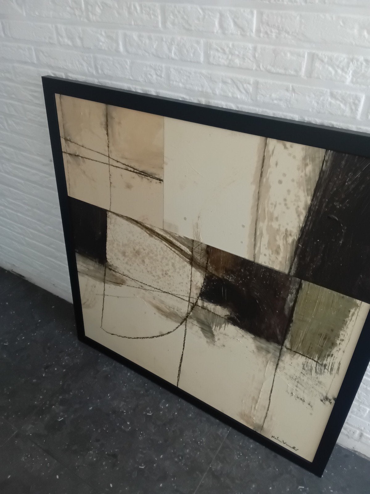 Prachtig werk van NIRO VASALI ABSTRACTE COMPOSITIE, Antiek en Kunst, Ophalen, Gesigneerd, Olieverf, Abstract
