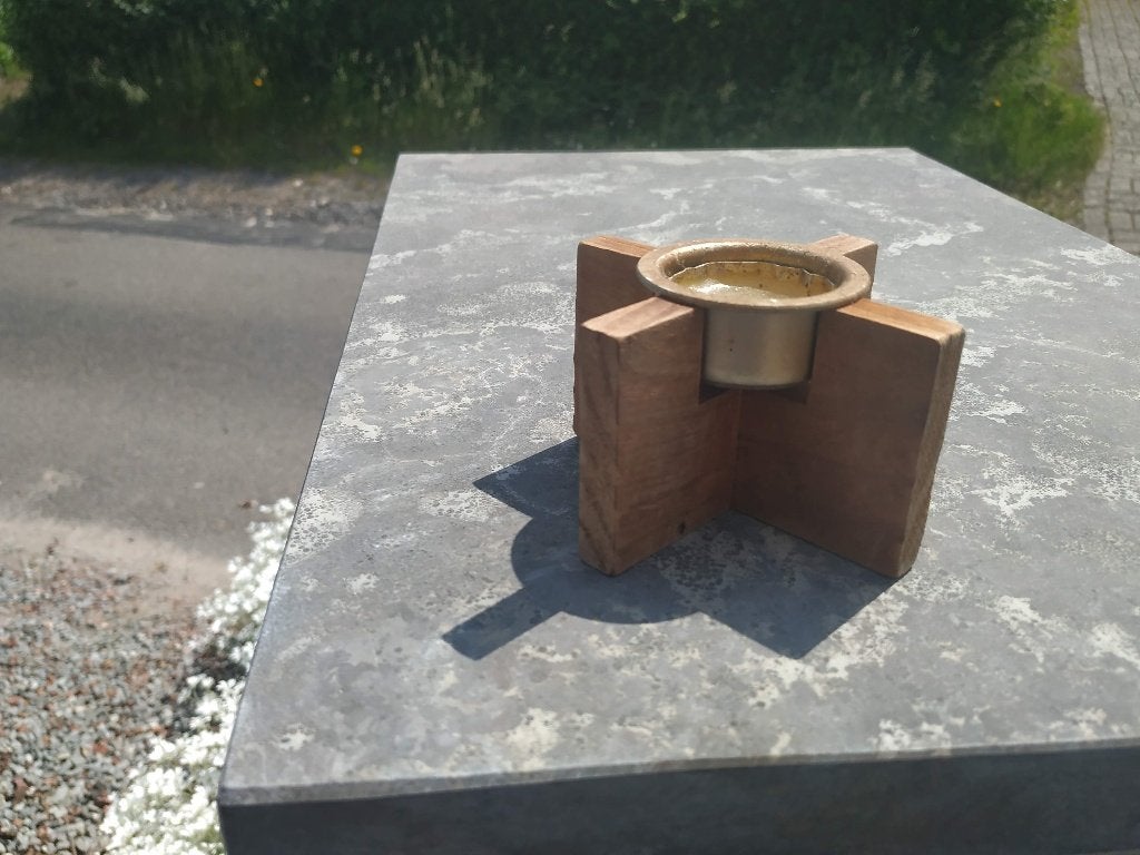 hand gemaakte houten theelicht houder, Ophalen of Verzenden