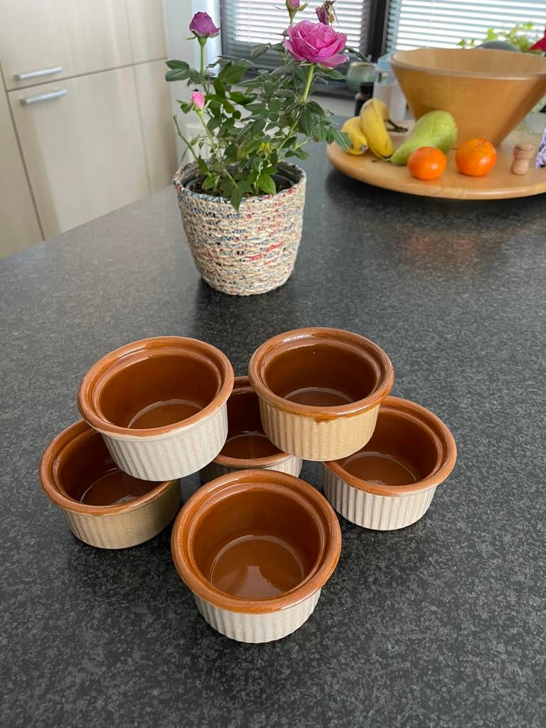 6 mini ovenschoteltjes, Ophalen, Overige stijlen, Aardewerk, Schaal of Schalen