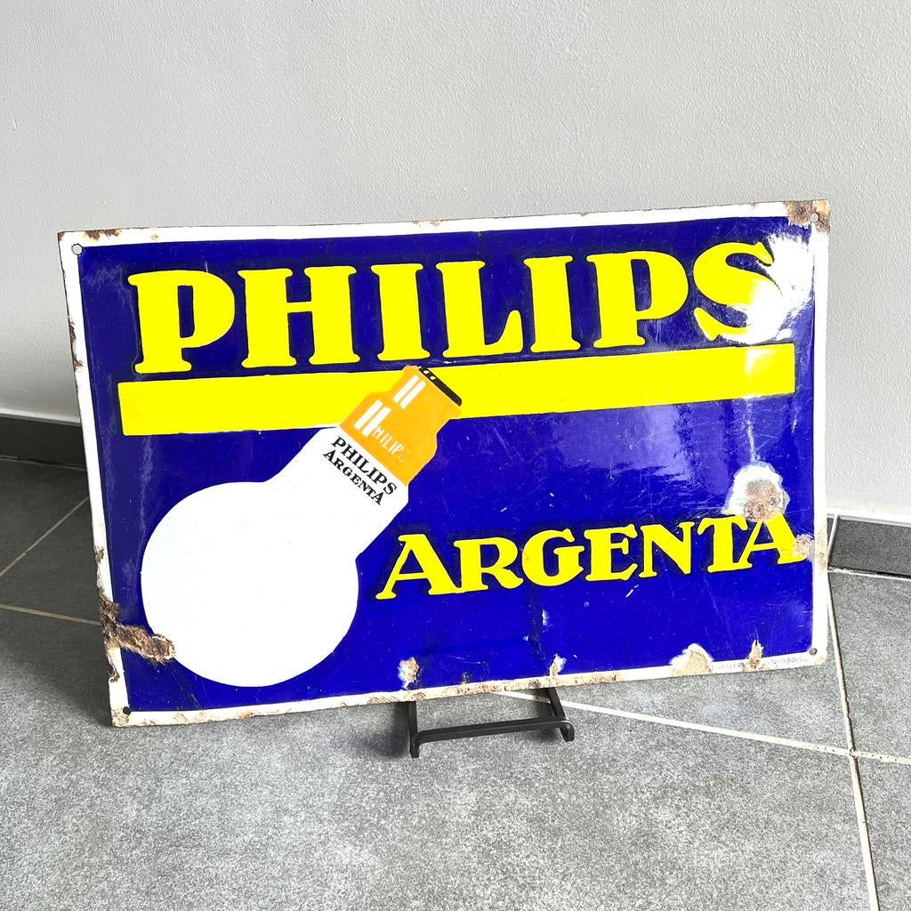 Plaque émaillée bombée Philips Argenta, Enlèvement ou Envoi