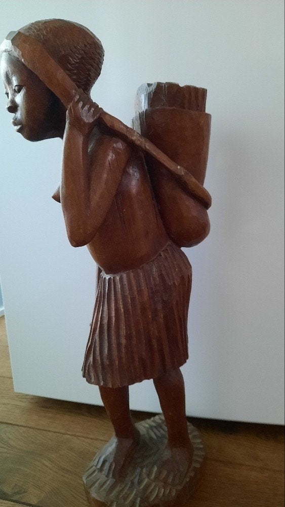Houten beeld, Antiek en Kunst, Ophalen, 50 - 100 cm, Handgemaakt, Beeld